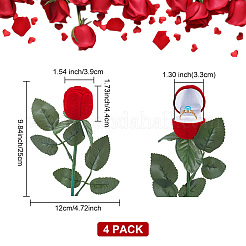 Beflockte Rosenfingerringboxen aus Kunststoff&nbsp;CON-DR0001-02