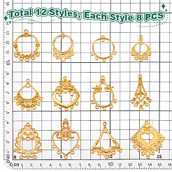 96 stücke 12 stile legierung kronleuchter komponente Verbinder&nbsp;FIND-PH0026-57