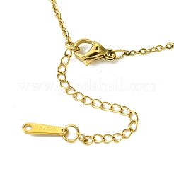 Collana pendente in acciaio inossidabile 304 con placcatura ionica (ip) rettangolare con lettera iniziale&nbsp;NJEW-R265-04G-O