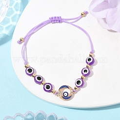 Armbänder aus geflochtenen Perlen mit bösem Blick aus Harz für Frauen&nbsp;BJEW-FS00018-03