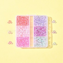 45 g runde Saatperlen-Perlen aus transparentem Glas in zwei Farben&nbsp;SEED-FS0001-32