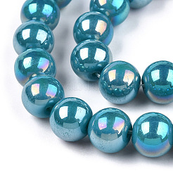 Chapelets de perles en verre opaque électrolytique&nbsp;GLAA-T032-P10mm-AB13