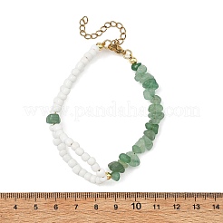 Pulseras de cuentas de piedras preciosas naturales y cuentas de vidrio para mujer&nbsp;BJEW-JB14137