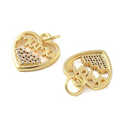 Pendenti in ottone con micro pavé di zirconi cubici per la festa della mamma&nbsp;KK-C092-24I-G