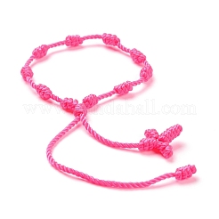 Geflochtenes Polyester-Knoten- und Kreuzkordelarmband&nbsp;BJEW-A099-04