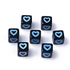 Cuentas europeas de acrílico negro opaco&nbsp;MACR-S273-51B-02