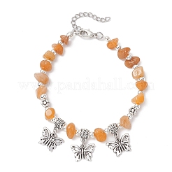 Braccialetti con perline di avventurina rossa naturale&nbsp;BJEW-JB11819-06