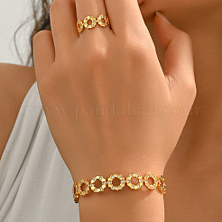 Elegantes Armreif- und Ring-Set aus Messing mit Mikropavé-Fassung aus klaren Zirkonia für Damen&nbsp;DL4385