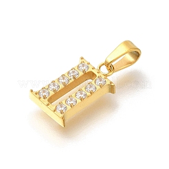 Pendentifs en acier inoxydable 304 avec micro-pavé de zircone cubique et placage ionique (IP)&nbsp;STAS-H228-02G-02