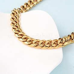 Collares de cadena de eslabones cubanos de acero inoxidable 304 de 12 mm&nbsp;NJEW-C099-03G