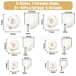 6 Stränge 6 Stile synthetische türkisfarbene Perlenstränge&nbsp;G-FH0001-95A
