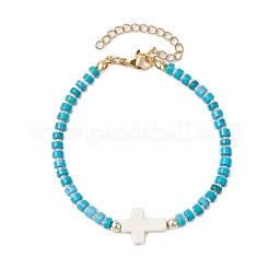 Braccialetti con maglie in perline di magnesite naturale per donne e uomini&nbsp;BJEW-JB11467-03