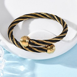 Bracelets joncs torques en acier inoxydable 304 pour femmes&nbsp;BJEW-P310-23MC