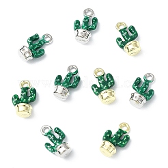 16 pieza de dijes de cactus de aleación esmaltada de 2 colores&nbsp;ENAM-CJ0007-47