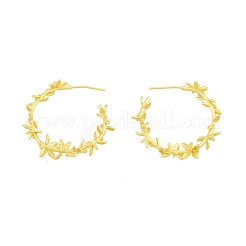 Orecchini a bottone in ottone con fiore della vita&nbsp;EJEW-G322-23MG