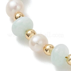 Bracelets pour femmes composés de perles rondelles en coquillages d'eau douce naturels et en perles de culture d'eau douce naturelles.&nbsp;BJEW-JB13281