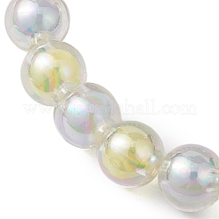 Braccialetti elasticizzati con perline acriliche rotonde di colore ab&nbsp;BJEW-JB10535