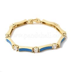 Messing-Gliederkettenarmbänder mit Mikropflaster und klarem Zirkonia für Damen&nbsp;BJEW-H639-04G