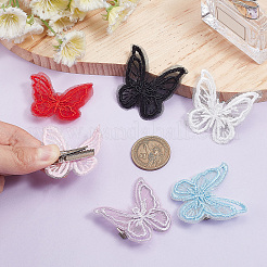 48 Stück 6 Farben Spitze Schmetterling Alligator Haarspangen&nbsp;PHAR-CP0001-15
