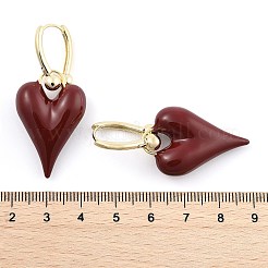 Orecchini a cerchio da donna in ottone smaltato&nbsp;EJEW-U055-26G-02