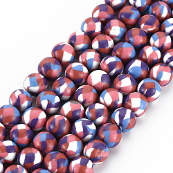 Handgemachte Fimo-Perlen Stränge, für DIY Schmuck Bastelbedarf, Runde, indian red, 8.5~9x8 mm, Bohrung: 1.8 mm, ca. 40 Stk. / Strang, 12.80 Zoll (32.5 cm)