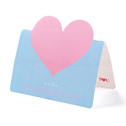 Heart Greeting Cards, Valentine's Day Love Cards, for Anniversary Wedding Party, Rectangle, Light Blue, 96x135x0.3mm, 50pcs/bag