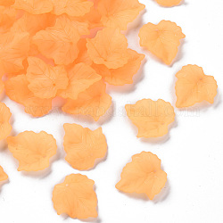 Transparente gefrostete Acrylanhänger des Herbstthemas, Ahornblatt, orange, 24x22.5x3 mm, Bohrung: 1 mm, ca. 962 Stk. / 500 g