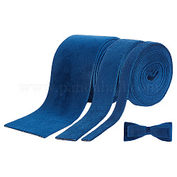 Benecreat 3 rollos 3 estilos cinta de terciopelo, cinta de algodón plana, para la joya, fabricación artesanal, azul marino, 3/8~2 pulgada (10~50 mm), alrededor de 2.19 yarda (2 m) / rollo, 1 rollo / estilo