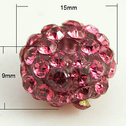 Harz Strass Perlen, Klasse A, Rondell, Rose, 15x9 mm, Bohrung: 2 mm