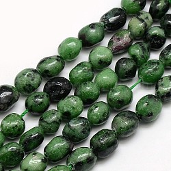 Rubis naturel en pépites zoisite perles brins, 8~12x8~12mm, Trou: 1mm, Environ 39 pcs/chapelet, 15.5 pouce