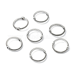 Stile tibetano fotogrammi perline in lega di zinco, anello rotondo, argento antico, 7mm, Foro: 0.8 mm