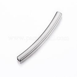 304 Stainless Steel Tube Beads, Square Hole, Stainless Steel Color, 30x3mm, Hole: 1.5mm
