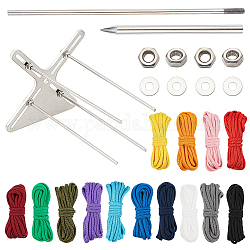 Parachute Cord Ball Knot Making Kits, including 7 Strand Core Parachute Cords, Stainless Steel Knitting Needles Tools, Mixed Color, 4mm
