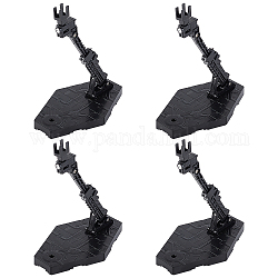 OLYCRAFT 4 Sets Black Action Figure Stand Assembly Action Figure Display Holder Display Doll Model Support Stand with Iron Screws & Nuts for Multiple Models - 9.1x7.2x0.5