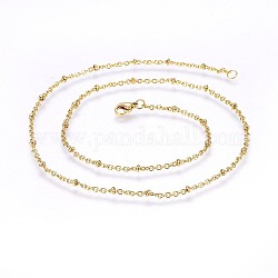 304 Edelstahl-Kabelketten Halsketten, golden, 18.11 Zoll (46 cm), 2 mm