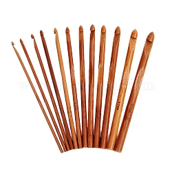 12 Stück karbonisierte Bambus-Stricknadeln, Häkelnadel, zum Flechten von Häkelnähwerkzeugen, Schamottestein, 150 mm