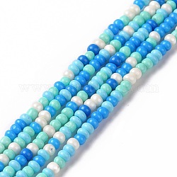 Brins de perles de verre, trou rond, ronde, bleu profond du ciel, 2.5~3x1.8~2.5mm, Trou: 1mm, Environ 191~200 pcs/chapelet, 16.06~16.26 pouce (40.8~41.3 cm)