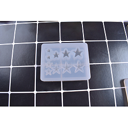 Sterndekoration Silikonformen, für UV-Harz, Epoxidharz Schmuckherstellung, weiß, 49x39x7 mm