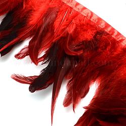 Moda piuma accessori panno filo costume, rosso, 110~300x28~62mm, circa 10iarda / borsa