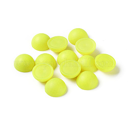 Neon Acrylic Cabochons, Half Round, Yellow, 16x8mm, 420pcs/500g