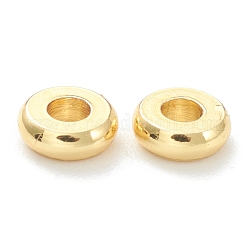 Brass Spacer Beads, Long-Lasting Plated, Flat Round/Disc, Heishi Beads, Real 18K Gold Plated, 4x1.5mm, Hole: 1.6mm