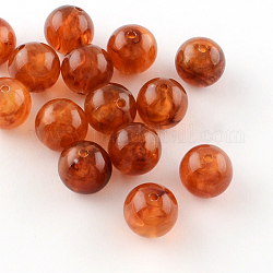Runde Nachahmung Edelstein Acryl-Perlen, Schokolade, 18 mm, Bohrung: 3 mm, ca. 150 Stk. / 500 g