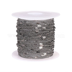 Messingbeschichtete Eisenkabelketten, gelötet, mit Spule, Metallgrau, 2x1.4x0.9 mm