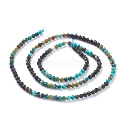 Naturali Hubei perline turchesi fili, colore sfumato, tondo, sfaccettato, 3mm, Foro: 0.7 mm, circa 147pcs/filo, 15.35 pollice (39 cm)