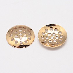 Bases del anillo de latón tamiz calidad AAA, Sin cadmio y níque y plomo, real 18k chapado en oro, 12x2mm, agujero: 1 mm