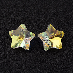 Étoile à facettes k9 verre charms, imitation cristal autrichien, clair, 13.5x13.5x8mm, Trou: 1mm