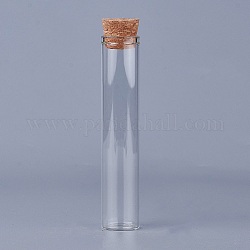 Bouteilles en verre vides, avec bouchon en liège, souhaitant bouteille, clair, 2x10.75 cm, capacité: environ 25 ml (0.84 oz liq.), goulot d'étranglement: 19mm de diamètre