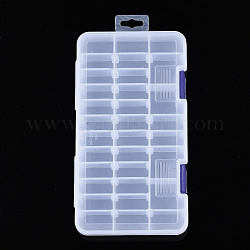 Rectangle Polypropylene(PP) Bead Storage Container, with Hinged Lid, for Jewelry Small Accessories, Clear, 19.3x10.5x2.9cm