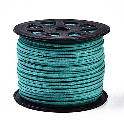 Faux Suede Cords, Faux Suede Lace, Dark Cyan, 1/8 inch(3mm)x1.5mm, about 100yards/roll(91.44m/roll), 300 feet/roll