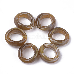 Acryl-Verknüpfung Ringe, Quick-Link-Anschlüsse, zur Herstellung von Schmuckketten, Nachahmung Edelstein-Stil, Ring, Kamel, 19.5x18x8 mm, Bohrung: 11.5x10.5 mm, ca. 420 Stk. / 500 g